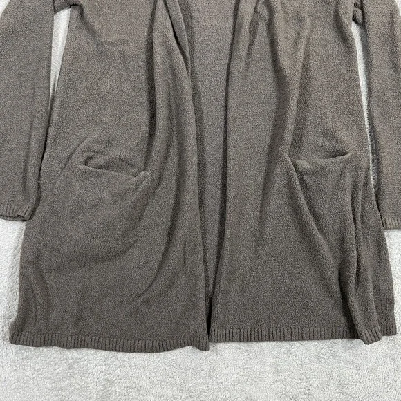 Barefoot Dreams Cardigan Sweater Womens XS Brown Bamboo Blend Chic Lite Pockets - Picture 2 of 9